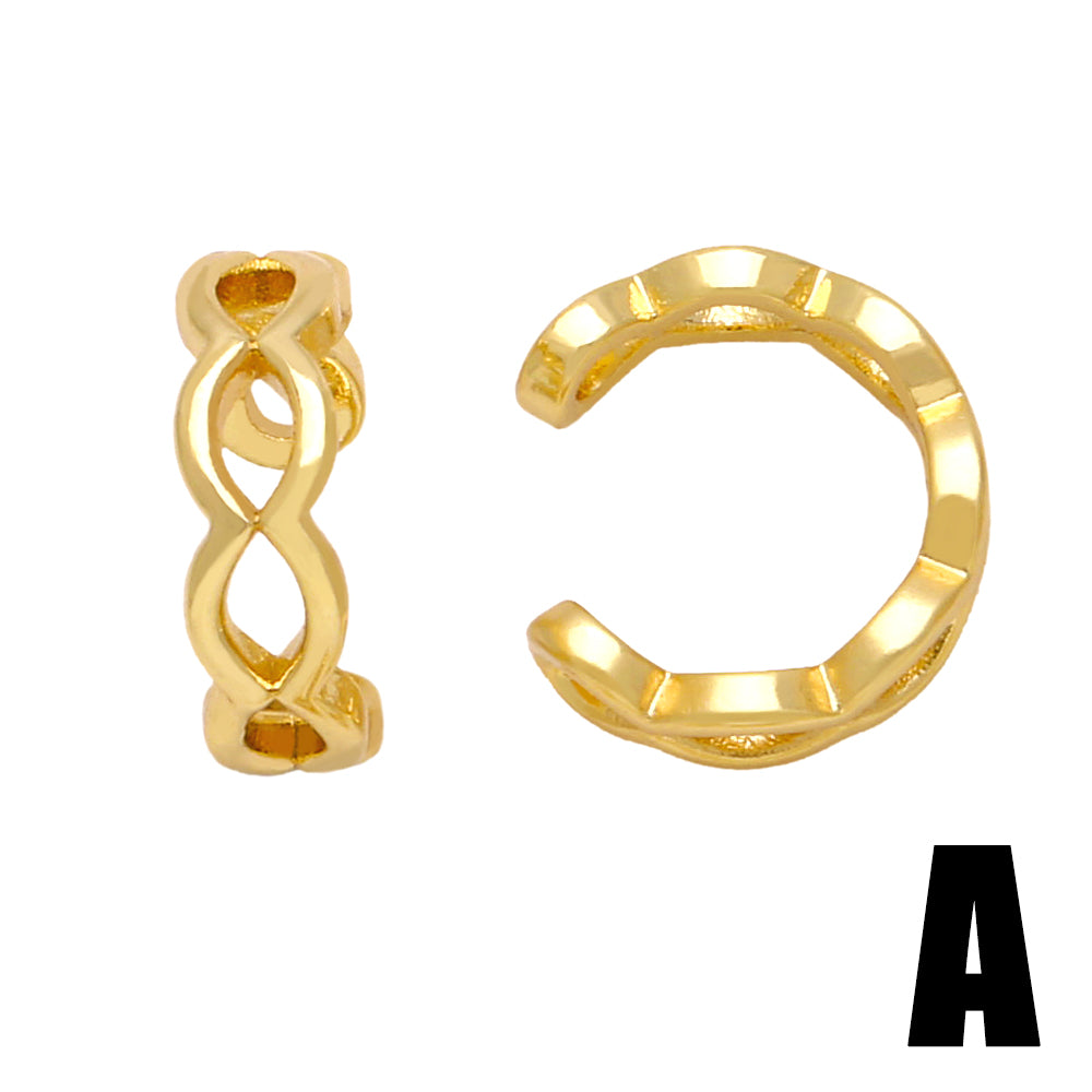 1 Pair Basic Simple Style Geometric Plating Copper 18k Gold Plated Ear Cuffs