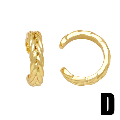 1 Pair Basic Simple Style Geometric Plating Copper 18k Gold Plated Ear Cuffs