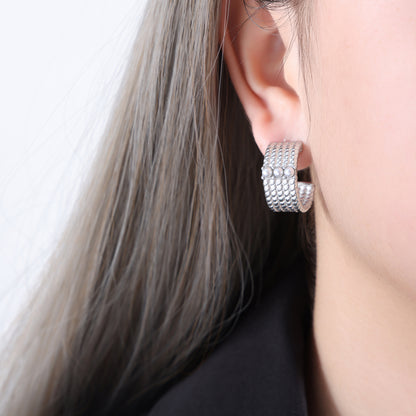 1 Pair Elegant Retro Baroque Style Geometric Plating Inlay Imitation Pearl Titanium Steel Artificial Gemstones Artificial Pearls 18k Gold Plated Earrings