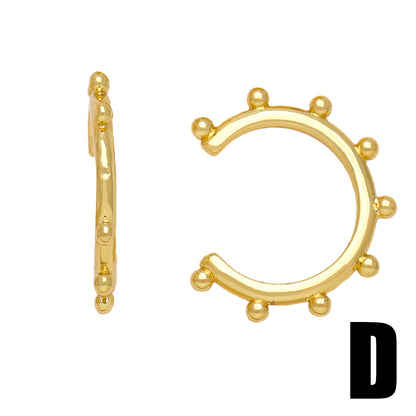 1 Pair Hip-hop Retro Geometric Plating Copper 18k Gold Plated Ear Cuffs