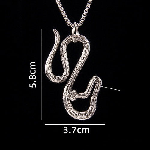 201 Stainless Steel Zinc Alloy Hip-Hop Retro Patchwork Snake Pendant Necklace