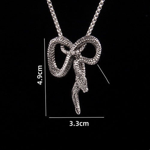 201 Stainless Steel Zinc Alloy Hip-Hop Retro Patchwork Snake Pendant Necklace