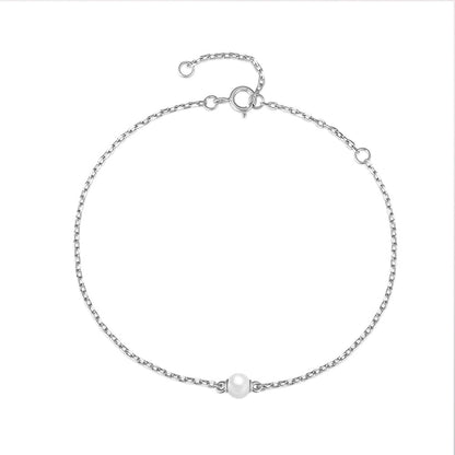 Simple Style Solid Color Sterling Silver Plating Bracelets