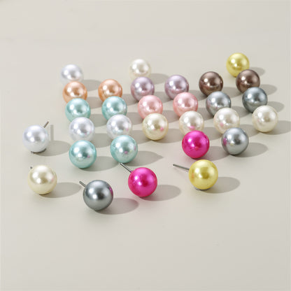 1 Set Simple Style Korean Style Pentagram Pearl Flower Inlay Alloy Artificial Pearls Artificial Diamond Ear Studs