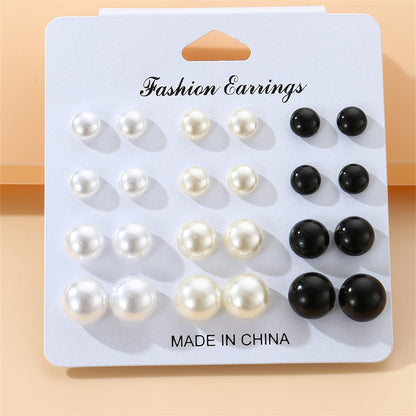 1 Set Simple Style Korean Style Pentagram Pearl Flower Inlay Alloy Artificial Pearls Artificial Diamond Ear Studs