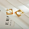 1 Pair Simple Style Streetwear Square Plating Inlay Stainless Steel Zircon 18k Gold Plated Ear Studs