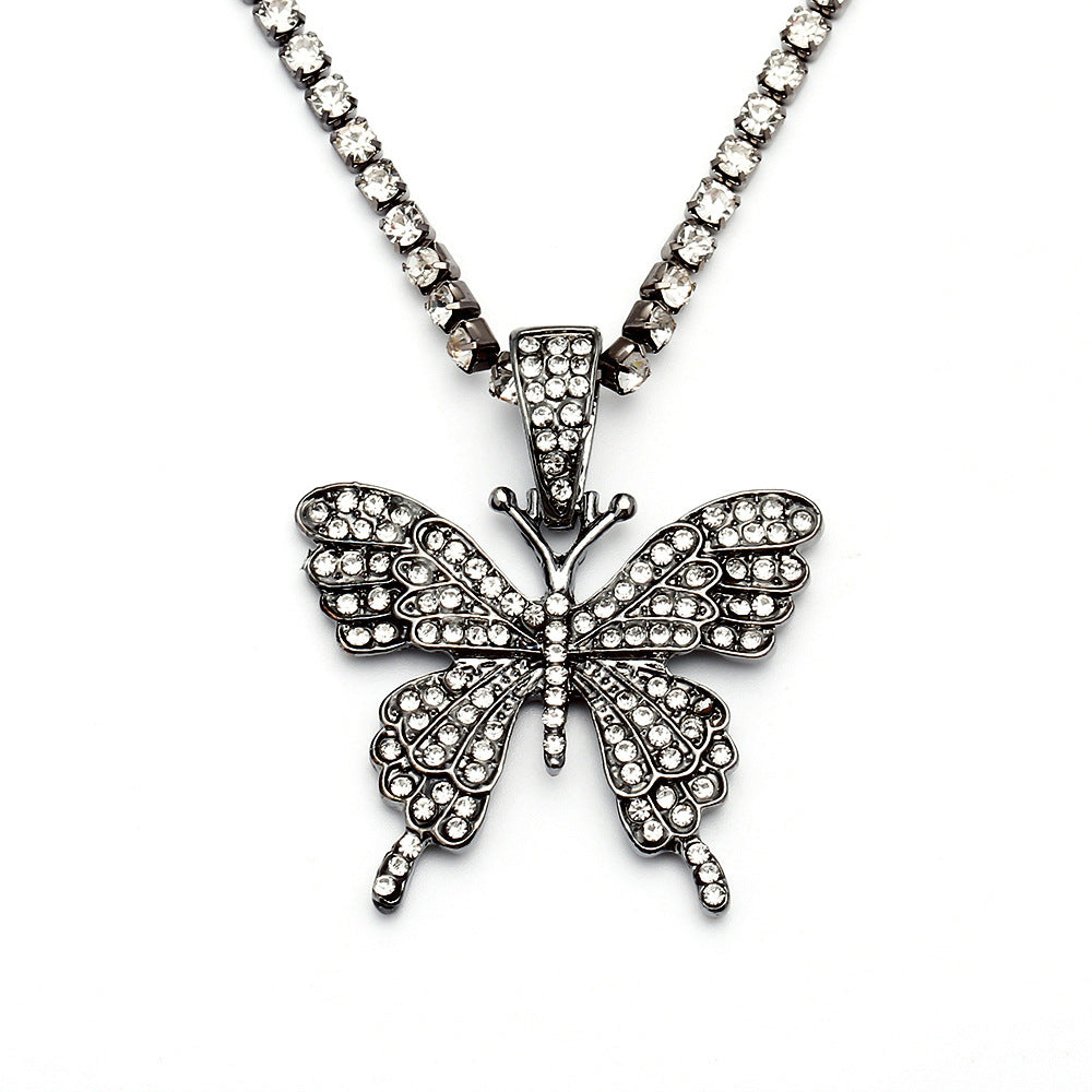 Casual Butterfly Alloy Plating Inlay Artificial Gemstones Women's Necklace