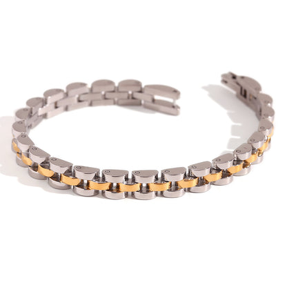 Basic Simple Style Classic Style Solid Color Stainless Steel Plating 18k Gold Plated Bracelets