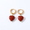 1 Pair Casual Sweet Simple Style Heart Shape Plating Inlay Stainless Steel Zircon Drop Earrings