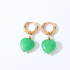 1 Pair Casual Sweet Simple Style Heart Shape Plating Inlay Stainless Steel Zircon Drop Earrings