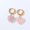 1 Pair Casual Sweet Simple Style Heart Shape Plating Inlay Stainless Steel Zircon Drop Earrings