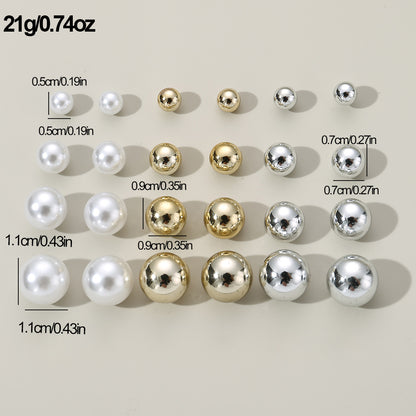 1 Set Simple Style Korean Style Pentagram Pearl Flower Inlay Alloy Artificial Pearls Artificial Diamond Ear Studs