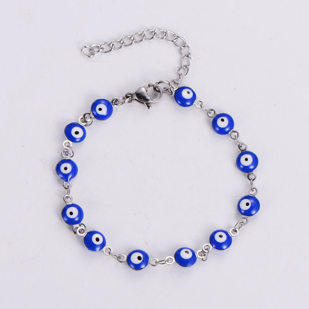 Ethnic Style Devil's Eye Titanium Steel Enamel Bracelets