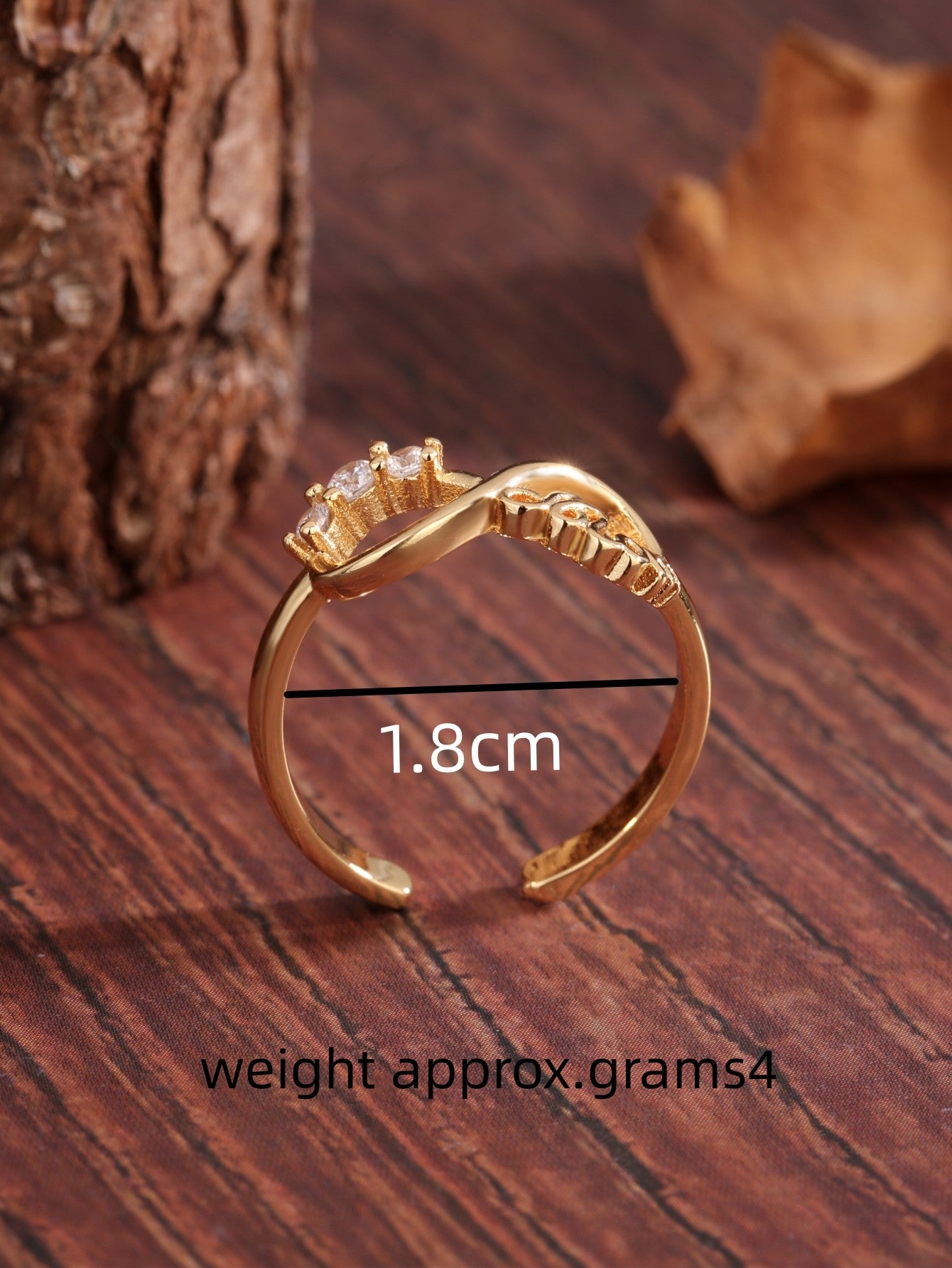 Simple Style Commute Letter Infinity Lines Copper Plating Inlay Zircon 18k Gold Plated Open Rings