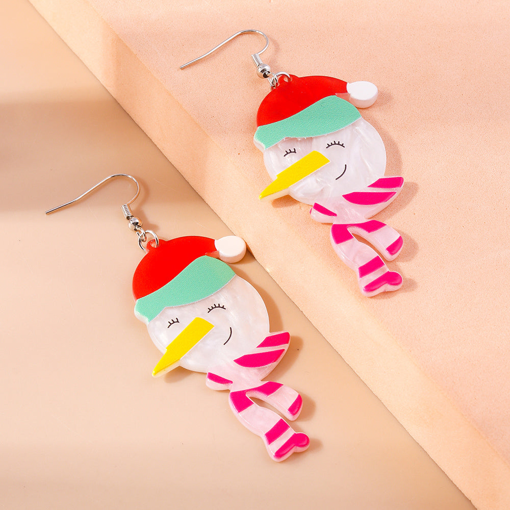 1 Pair Cute Santa Claus Snowman Zinc Alloy Drop Earrings