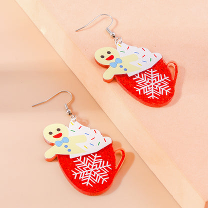 1 Pair Cute Santa Claus Snowman Zinc Alloy Drop Earrings