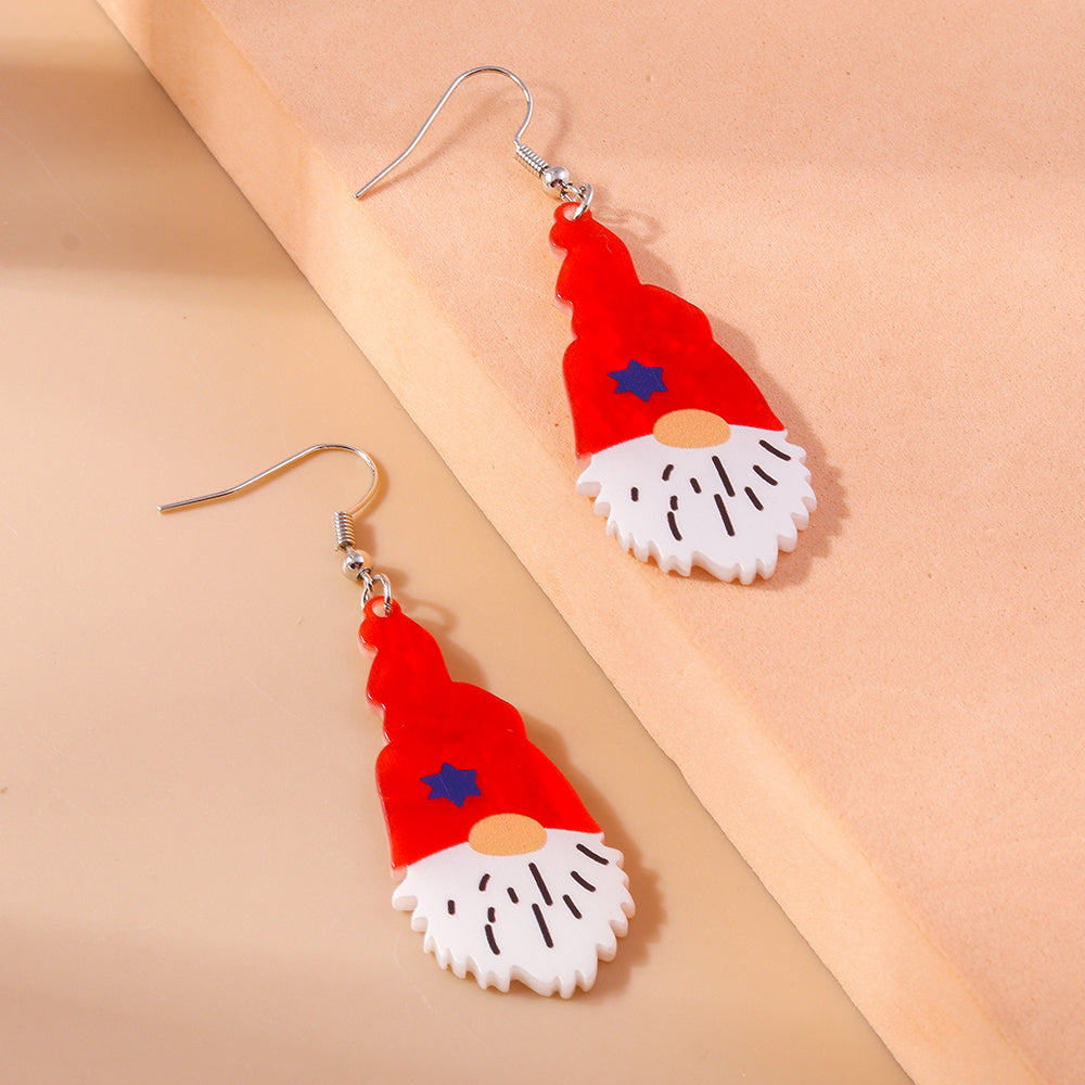 1 Pair Cute Santa Claus Snowman Zinc Alloy Drop Earrings