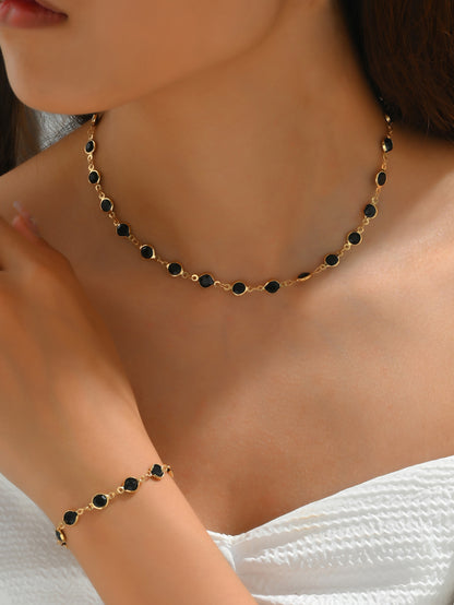 Elegant Geometric Alloy Plastic Women's Bracelets Earrings Necklace