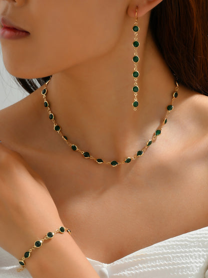 Elegant Geometric Alloy Plastic Women's Bracelets Earrings Necklace