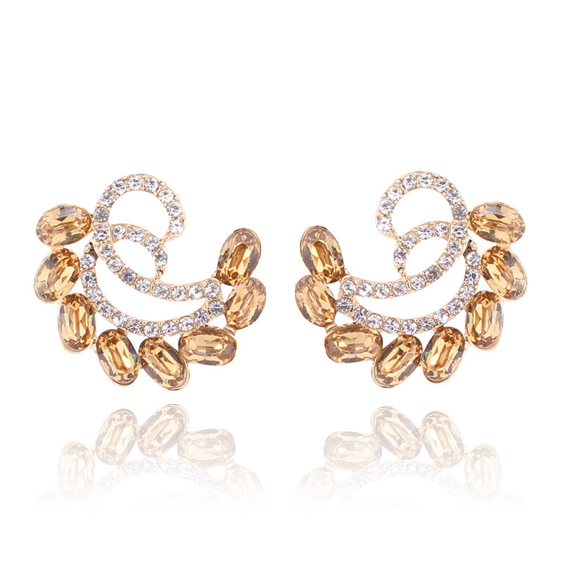 1 Pair Simple Style Water Droplets Plating Inlay Alloy Zircon Gold Plated Ear Studs