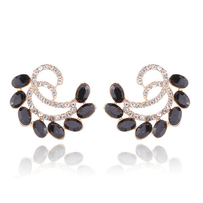 1 Pair Simple Style Water Droplets Plating Inlay Alloy Zircon Gold Plated Ear Studs