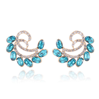 1 Pair Simple Style Water Droplets Plating Inlay Alloy Zircon Gold Plated Ear Studs