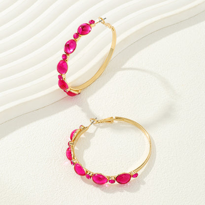 1 Pair Modern Style Round Alloy Hoop Earrings