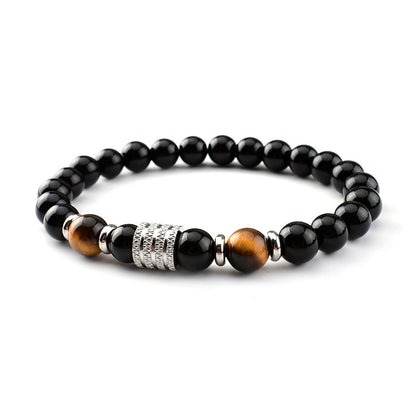 Simple Style Classic Style Round Stainless Steel Natural Stone Glass Chakra Bracelet