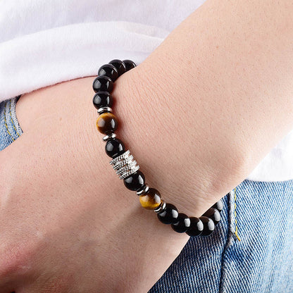 Simple Style Classic Style Round Stainless Steel Natural Stone Glass Chakra Bracelet