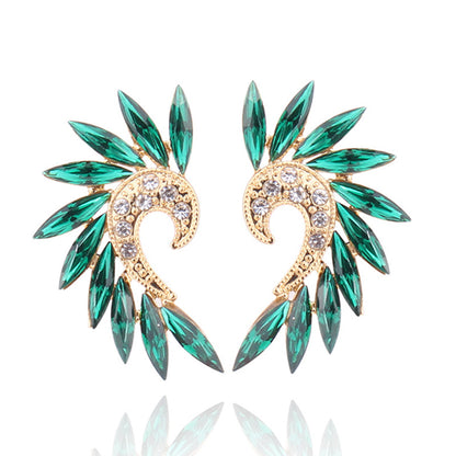 1 Pair Vintage Style Colorful Plating Inlay Alloy Rhinestones Zircon Gold Plated Ear Studs