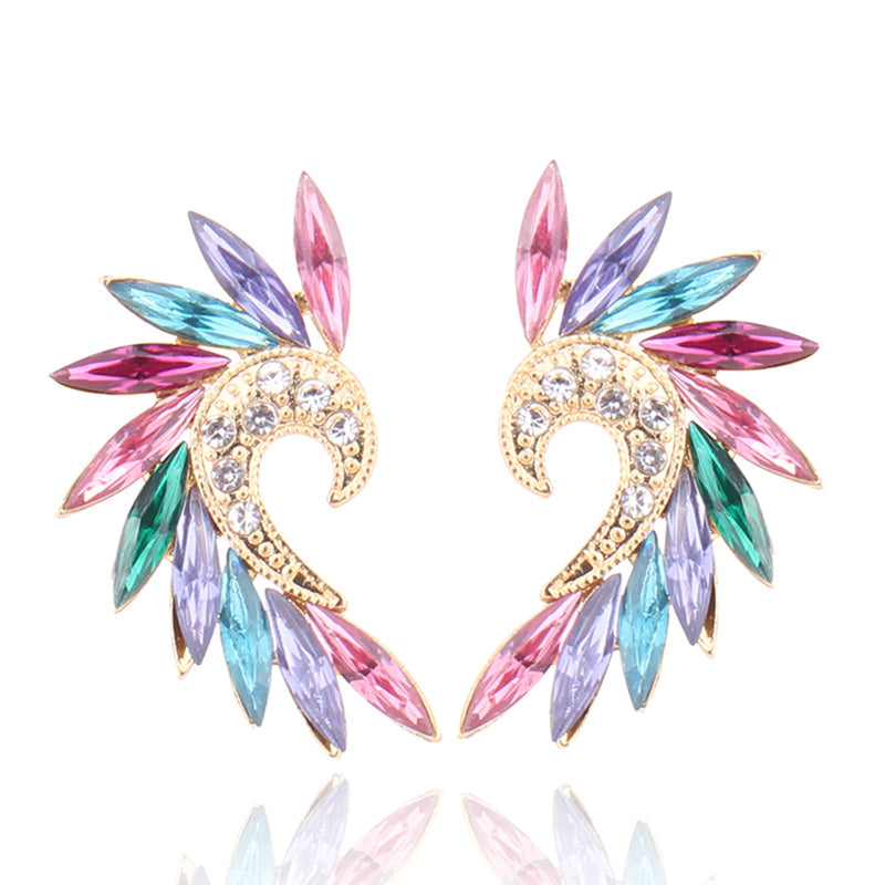 1 Pair Vintage Style Colorful Plating Inlay Alloy Rhinestones Zircon Gold Plated Ear Studs