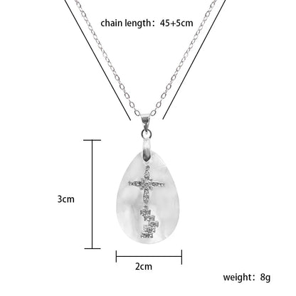 Simple Style Water Droplets Alloy Iron Plating Inlay Rhinestones Glass White Gold Plated Women's Pendant Necklace