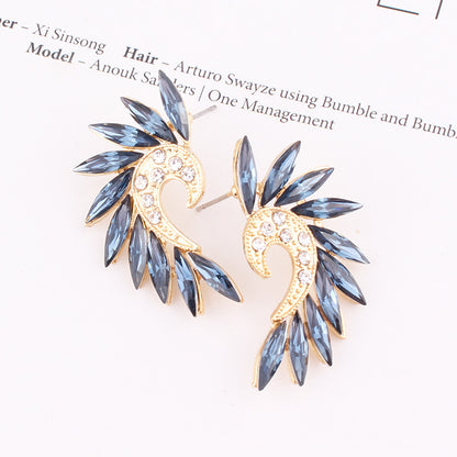 1 Pair Vintage Style Colorful Plating Inlay Alloy Rhinestones Zircon Gold Plated Ear Studs