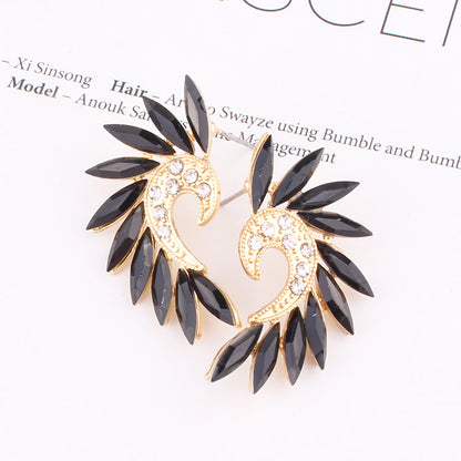 1 Pair Vintage Style Colorful Plating Inlay Alloy Rhinestones Zircon Gold Plated Ear Studs