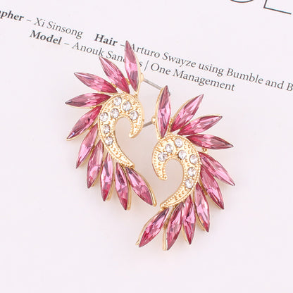 1 Pair Vintage Style Colorful Plating Inlay Alloy Rhinestones Zircon Gold Plated Ear Studs