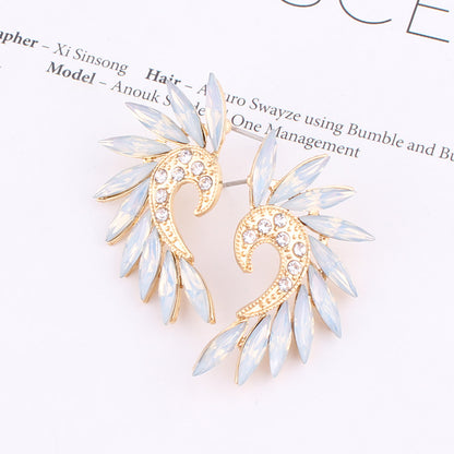 1 Pair Vintage Style Colorful Plating Inlay Alloy Rhinestones Zircon Gold Plated Ear Studs