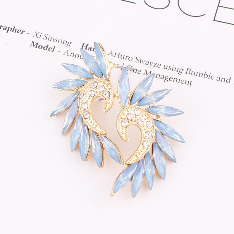 1 Pair Vintage Style Colorful Plating Inlay Alloy Rhinestones Zircon Gold Plated Ear Studs