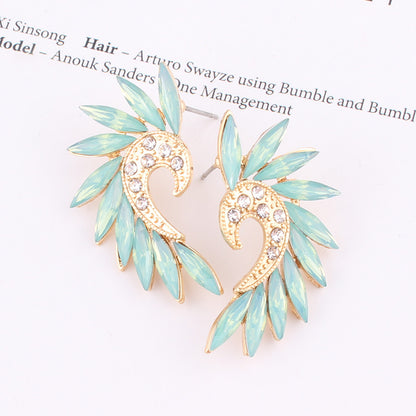 1 Pair Vintage Style Colorful Plating Inlay Alloy Rhinestones Zircon Gold Plated Ear Studs