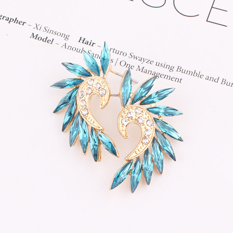 1 Pair Vintage Style Colorful Plating Inlay Alloy Rhinestones Zircon Gold Plated Ear Studs