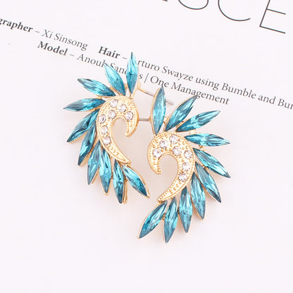 1 Pair Vintage Style Colorful Plating Inlay Alloy Rhinestones Zircon Gold Plated Ear Studs