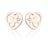 1 Pair Simple Style Heart Shape Polishing Plating Stainless Steel 18k Gold Plated Ear Studs