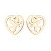 1 Pair Simple Style Heart Shape Polishing Plating Stainless Steel 18k Gold Plated Ear Studs