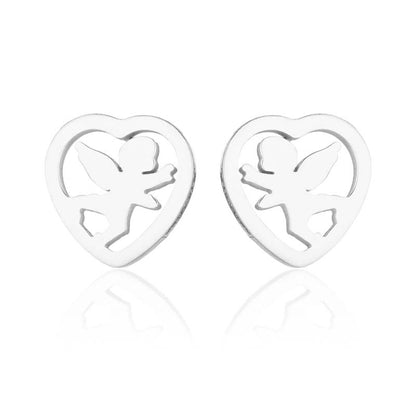 1 Pair Simple Style Heart Shape Polishing Plating Stainless Steel 18k Gold Plated Ear Studs