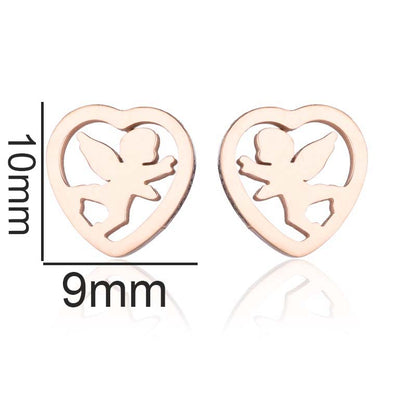 1 Pair Simple Style Heart Shape Polishing Plating Stainless Steel 18k Gold Plated Ear Studs