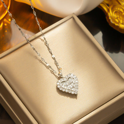 Simple Style Heart Shape Titanium Steel Plating Titanium Steel 18k Gold Plated Pendant Necklace