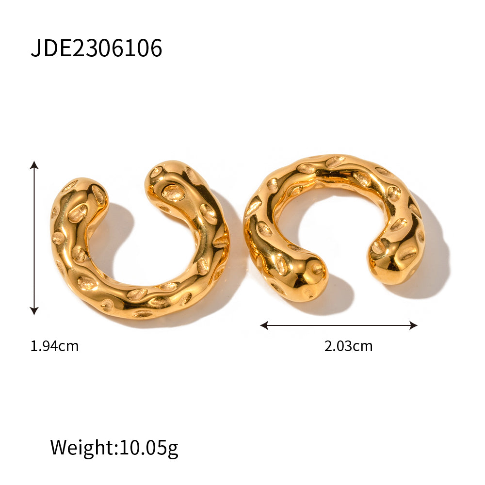 1 Pair Retro Geometric Plating Stainless Steel 18k Gold Plated Ear Cuffs