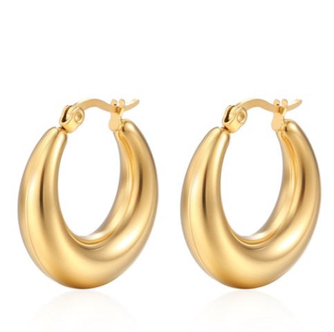 1 Pair Fashion Solid Color Plating 304 Stainless Steel 18K Gold Plated Earrings