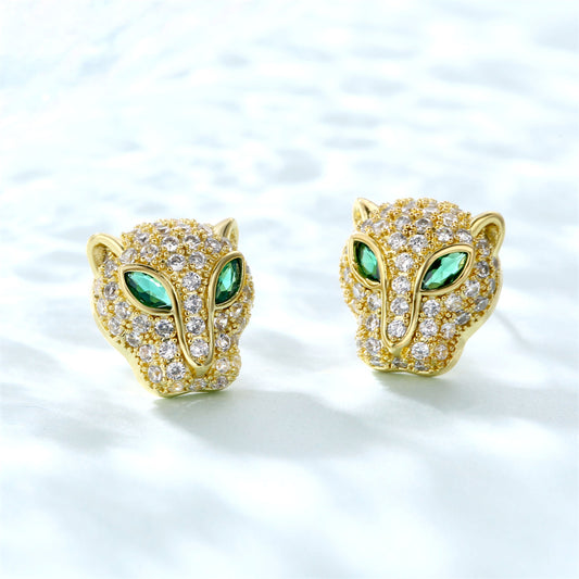 1 Pair Streetwear Animal Plating Inlay Copper Zircon Ear Studs