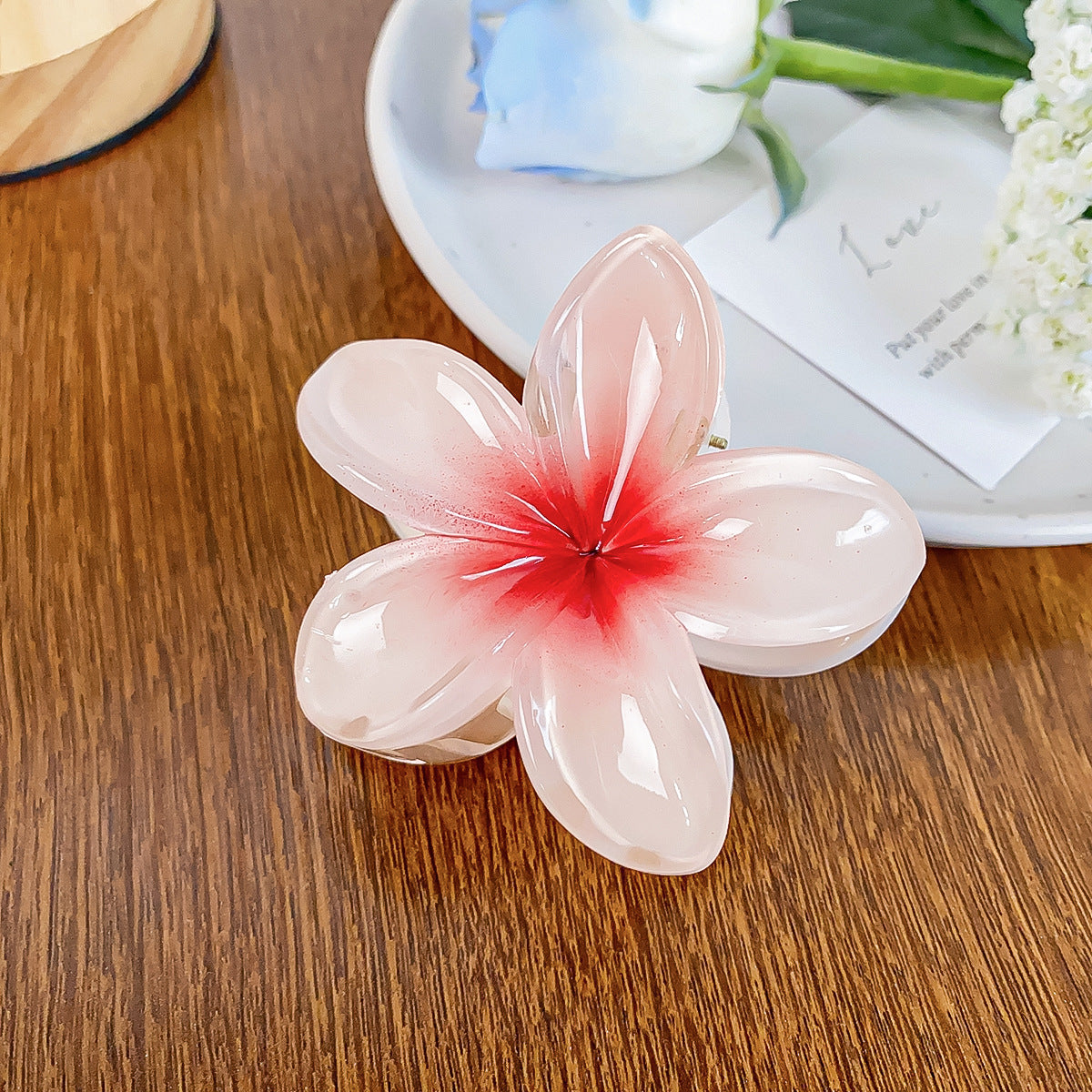 Simple Style Flower Plastic Resin Hair Claws