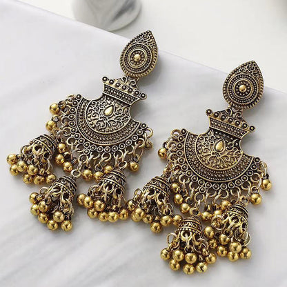 1 Pair Retro Roman Style Streetwear Bell Alloy Drop Earrings